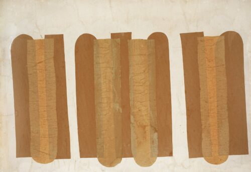 1960<br>Collage n.15<br> collage di carte povere e tempera su carta<br>cm 70x100