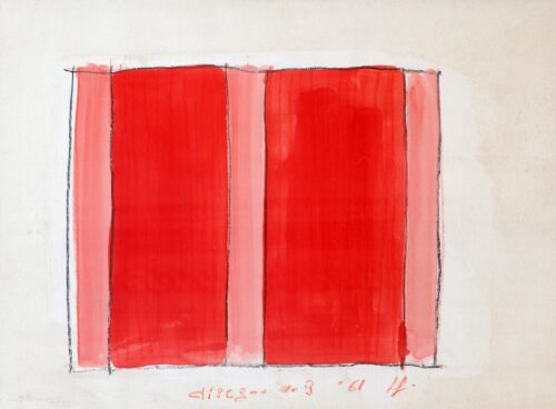 1961<br>Disegno n.9<br> pastello e tempera su carta<br>cm 50x70