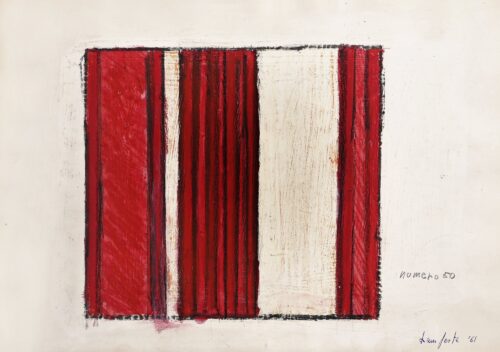1961<br>numero 50<br>tempera e pastelli su carta<br>cm 24x34