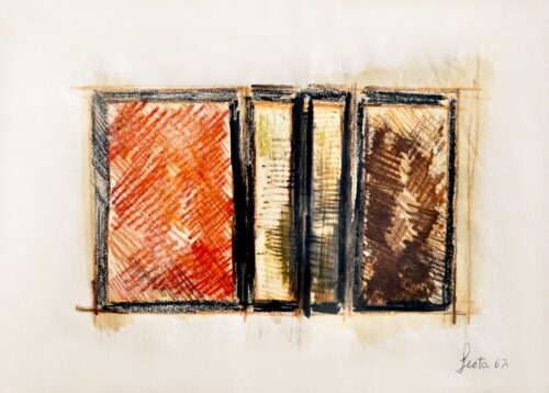 1961<br>tempera e pastelli su carta<br>cm 24x34