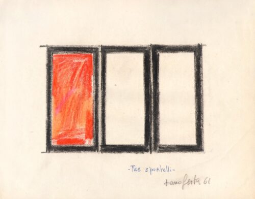 1961<br>Tre sportelli<br>pastelli su carta<br>cm 24x34