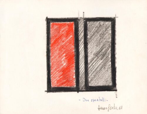 1961<br>Due sportelli<br>pastelli su carta<br>cm 24x34