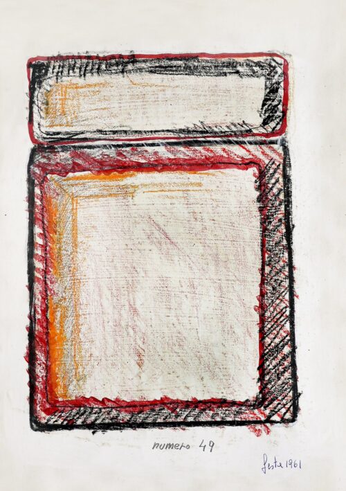1961<br>Numero 49<br>tempera e pastelli su carta<br>cm 34x24