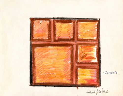 1961<br>'Cassette'<br>grafite e pastelli su carta<br>cm 22x28