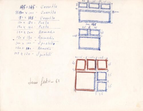 1961<br>penna e pastello su carta<br>cm 24x34