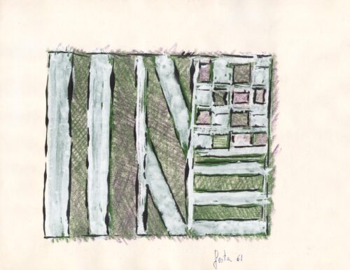 1961<br>tempera, pastelli, china su carta<br>cm 24x34