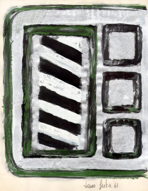 1961<br>smalto e tempera su carta<br>cm 28x22