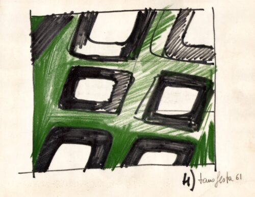 1961<br>pennarello e pastelli su carta<br>cm 22x28