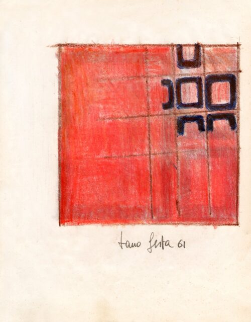 1961<br>penna e pastelli su carta<br>cm 28x22