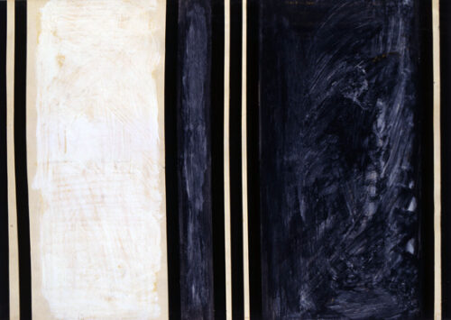 1961<br>nastro adesivo e tempera su carta<br>cm 50x70