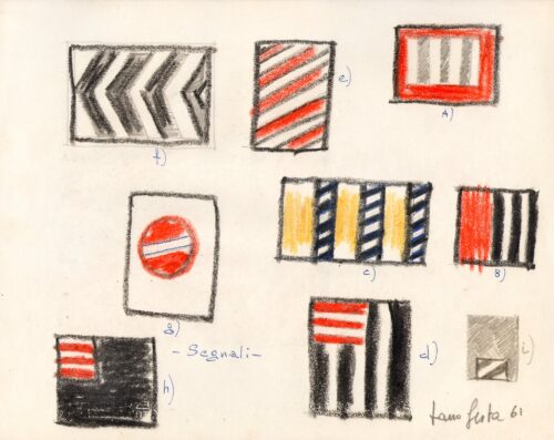 1961<br> grafite, penna, pastelli su carta<br>cm 24x34