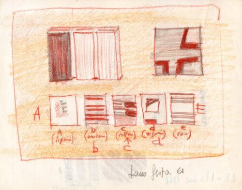 1961<br> grafite e pastelli su carta<br>cm 24x34