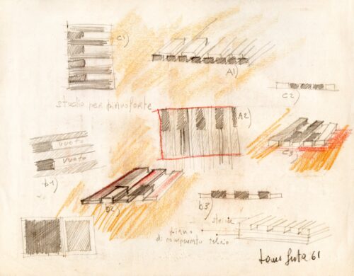 1961<br> grafite e pastelli su carta<br>cm 24x34