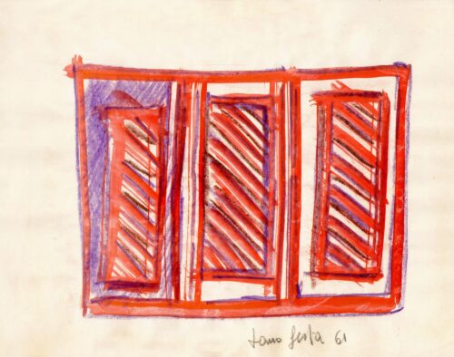 1961<br>tempera e pastelli su carta<br>cm 22x28