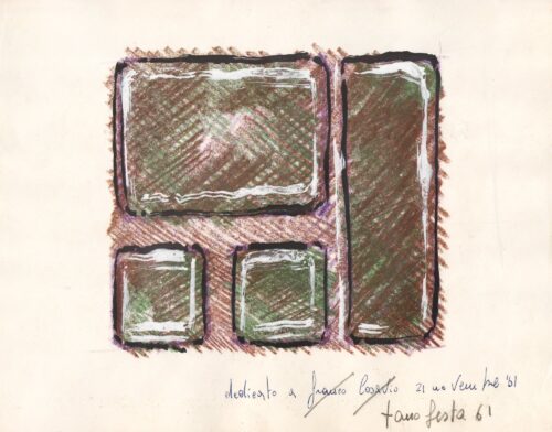 1961 21 novembre<br>tempera, pastelli, china su carta<br>cm 24x34