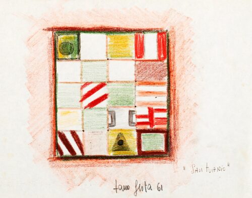 1961<br>Santuario<br>pastelli e grafite su carta<br>cm 22x28