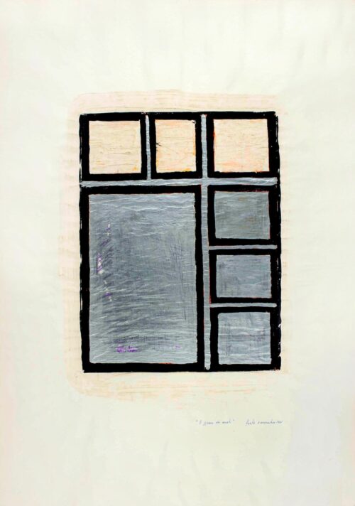 1961 2 novembre <br>Il giorno dei morti<br>tecnica mista su carta<br> cm 100x70