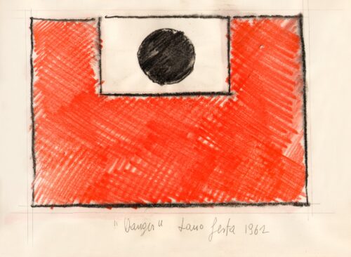 1962<br>Danger<br>grafite e pastelli su carta<br>cm 23x33