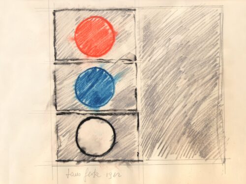 1962<br>grafite e pastelli acquarellati su carta<br>cm 23x33