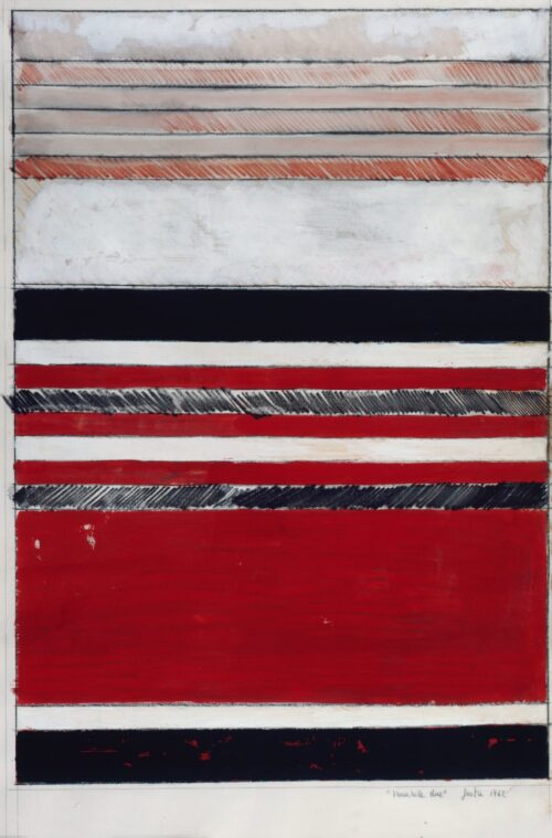 1962<br>'Variabile due'<br>grafite, tempera, smalto su carta<br>cm 100x70