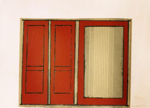 1962<br>Interno n.5<br>pennarello, tempera, collage su carta<br>cm 70x100