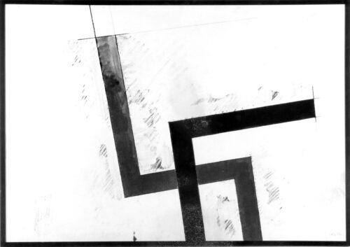 1962<br>grafite, pennarello, tempera su carta<br>cm 70x100