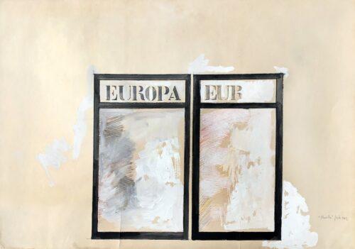 1962<br>Planche<br>matita, tempera,pastelli acquarellati su carta<br>cm 70x100