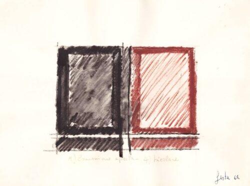 1962<br>grafite e pastelli acquarellati su carta<br>cm 20x27
