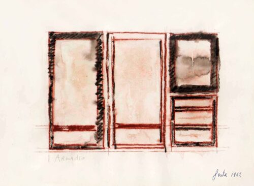 1962<br>grafite e pastelli acquarellati su carta<br>cm 20x27