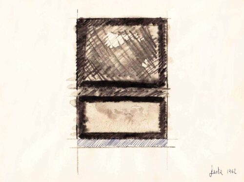 1962<br>grafite e pastelli acquarellati su carta<br>cm 20x27