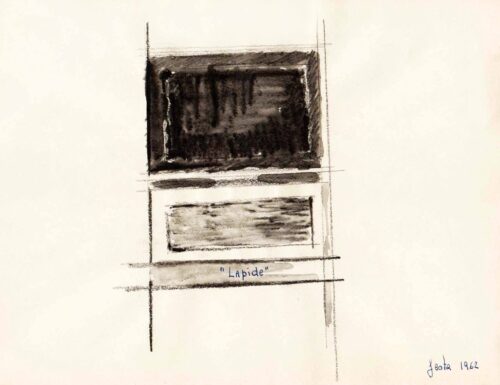 1962<br>grafite e pastelli acquarellati su carta<br>cm 20x27