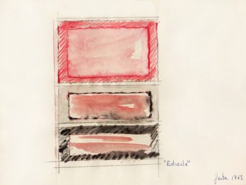 1962<br>grafite e pastelli acquarellati su carta<br>cm 20x27