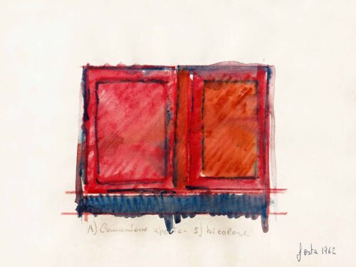 1962<br>grafite e pastelli acquarellati su carta<br>cm 20x27