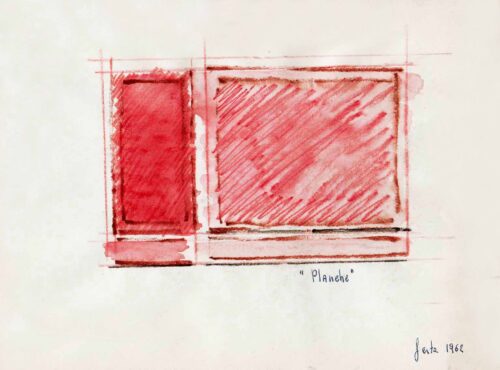 1962<br>grafite e pastelli acquarellati su carta<br>cm 20x27