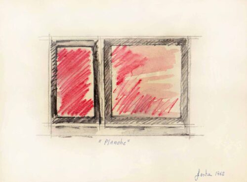 1962<br>grafite e pastelli acquarellati su carta<br>cm 20x27