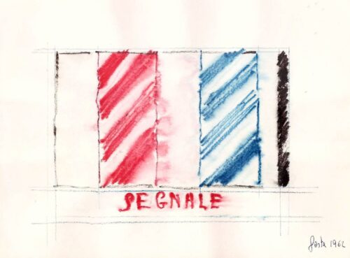 1962<br>grafite e pastelli acquarellati su carta<br>cm 20x27