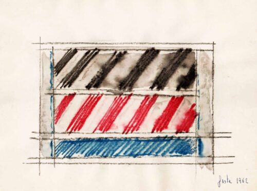 1962<br>grafite e pastelli acquarellati su carta<br>cm 20x27