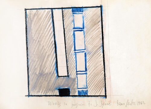 1962<br>Works in progress to J. Joyce<br>grafite e pastelli acquarellati su carta<br>cm 23x32