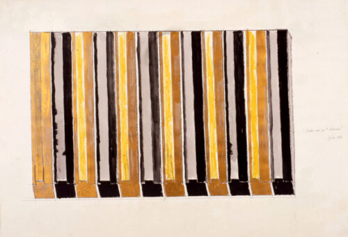 1962<br>Studio per Albinoni<br>grafite, tempera, pastelli, smalto su carta<br>cm 70x100