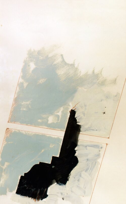 1963 2 giugno<br>grafite, tempera, smalto su carta<br>cm 100x65