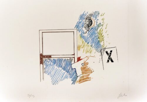 1970<br>'X'<br>Litografia a colori, 96/125<br>cm 50x70