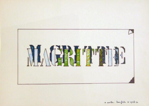 1970 16 agosto<br>Magritte, a Emilia<br> pennarelli su carta<br> cm 70x100