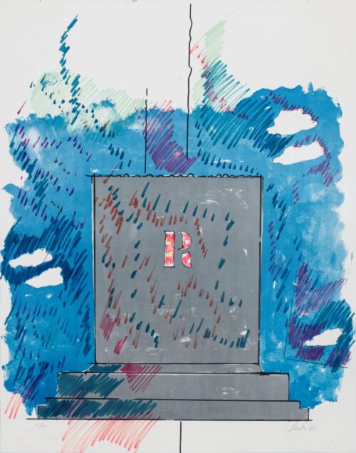 1970<br>R<br> tempera e pennarelli su carta<br>62x48