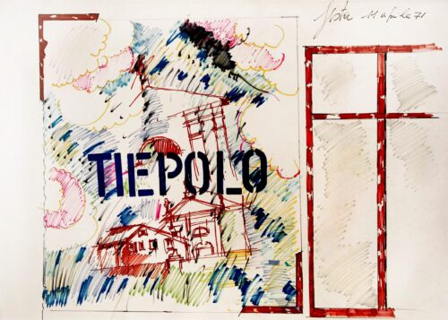 1971 11 aprile<br>Tiepolo<br>pennarelli su carta<br> cm 70x100