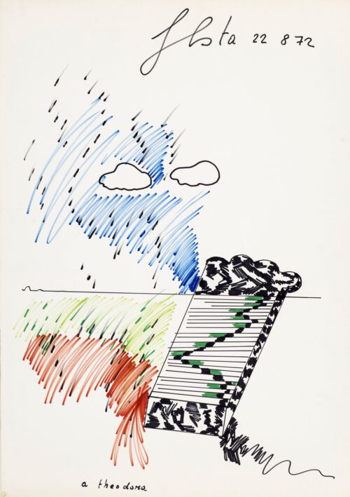 1972 22-8<br>a Theodora<br>pennarelli su carta<br>cm 100x70