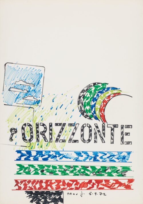 1972 5-9<br>Orizzonte<br>pennarelli su carta<br>cm 100x70