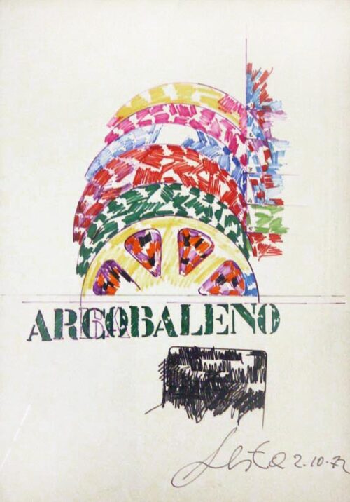 1972 2-10<br>' Arcobaleno '<br> pennarelli su carta<br>cm 100x70