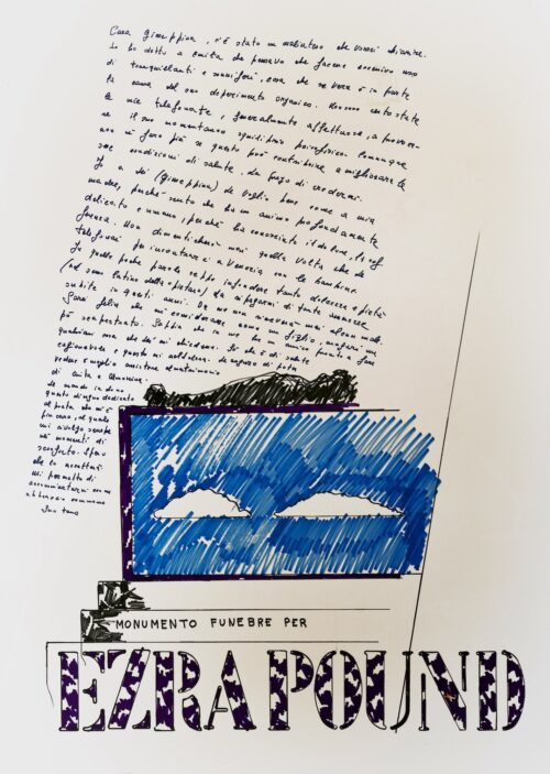 1973<br>Monumento funebre per Ezra Pound<br>pennarelli su carta<br>cm 100x70