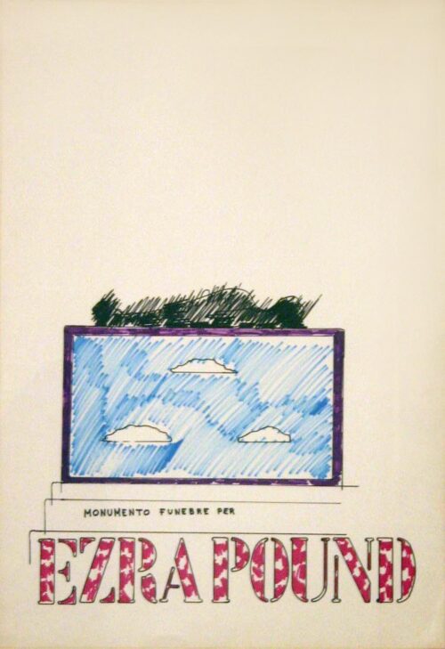 1973<br>Monumento funebre per Ezra Pound<br>pennarelli su carta<br> cm 100x70