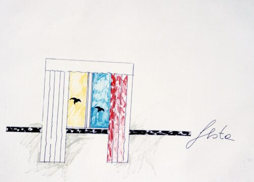 1975 (n.d.)<br>pennarelli su carta<br>cm 70x100